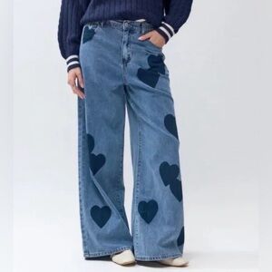 Heart Patterned Jeans